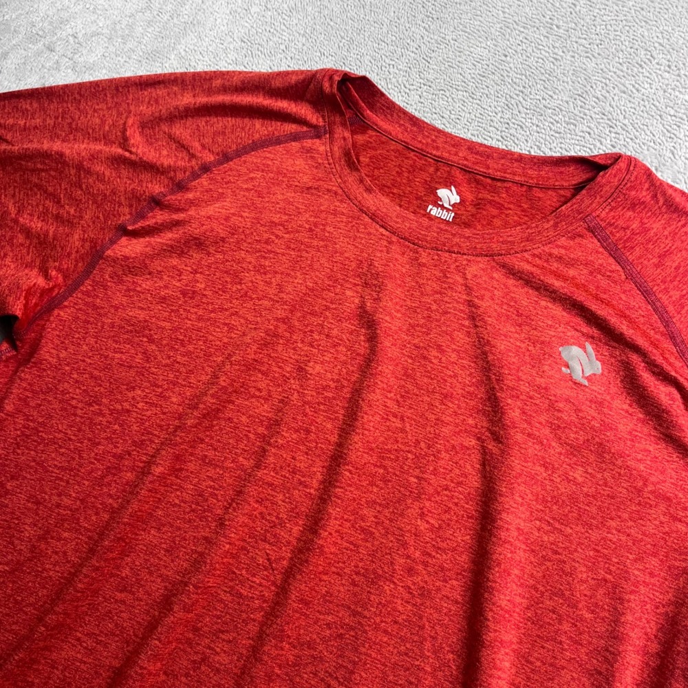 Rabbit EZ Tee Mens XL Red Heather Short Sleeve Running Training Athletic Shirt